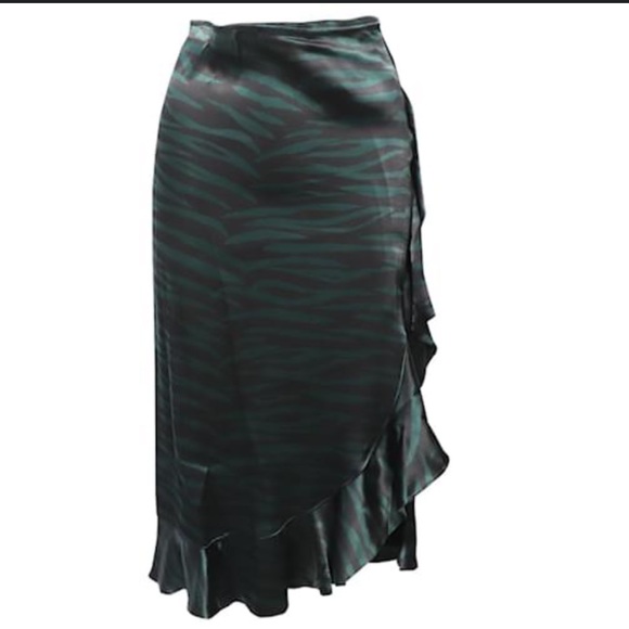 Ganni Black and Green Midi Skirt - Picture 11 of 13